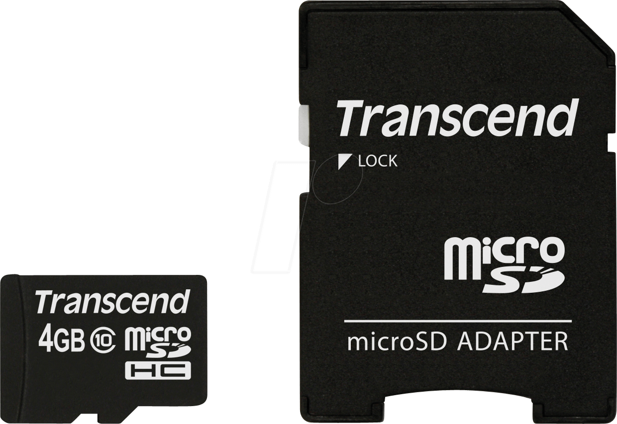TS4GUSDHC10 - MicroSDHC-Speicherkarte 4GB, Transcend Class 10