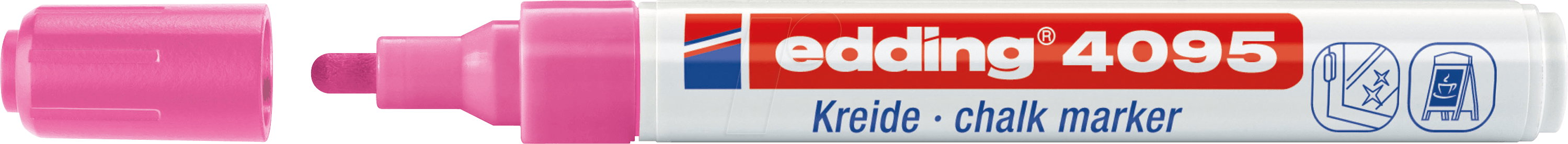 EDDING 4095NOP - Kreidemarker, 2 mm - 3 mm, neonpink