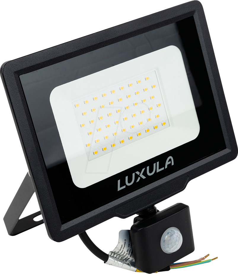 LUXULA LX400123 - LED-Flutlicht, 50 W, 3000 K, 5000 lm, IP65, Bewegungsmelder