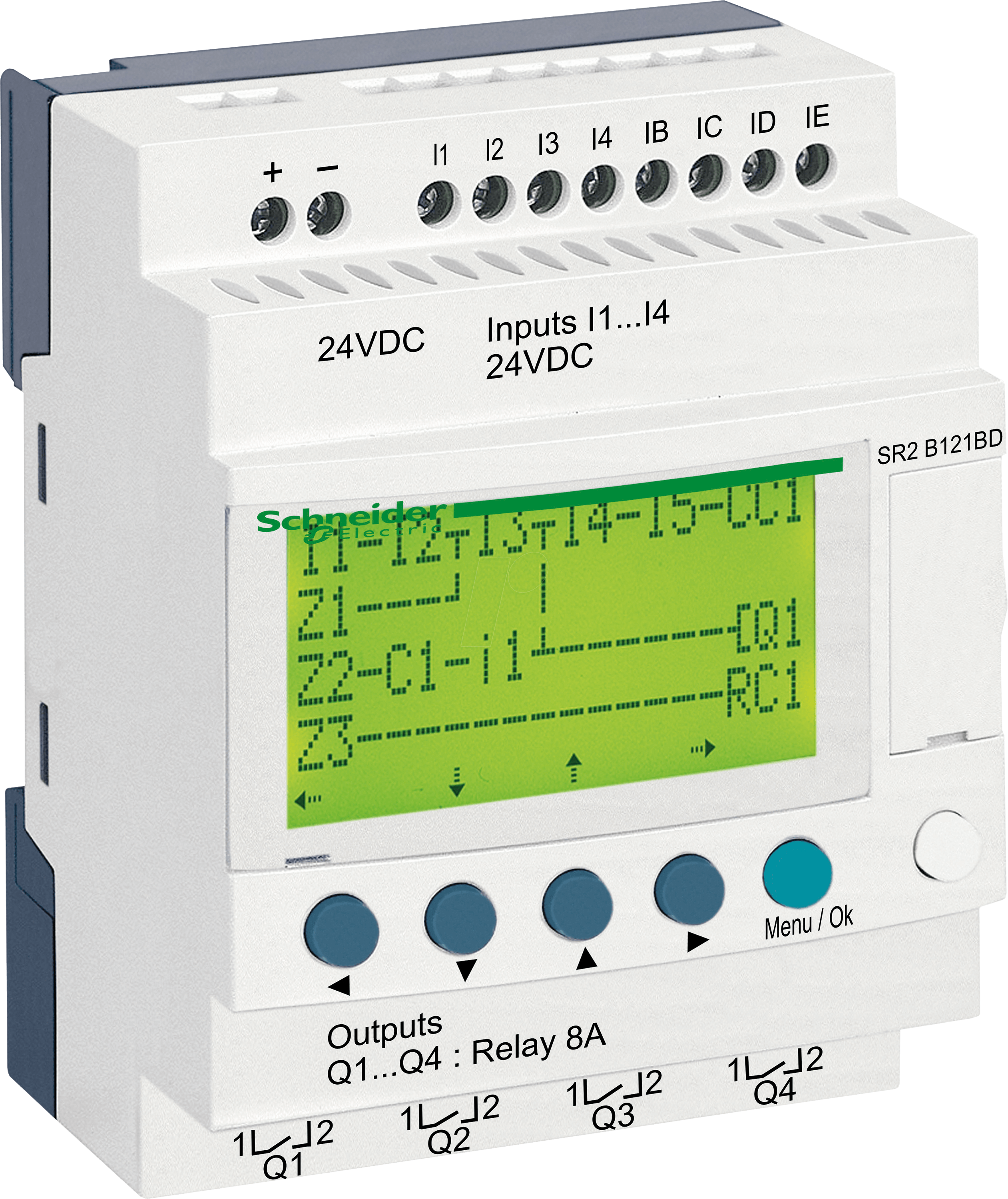 SR2B121FU - Logikmodul, 8 Ein- / 4 Ausgänge, 71 x 90 x 60 mm
