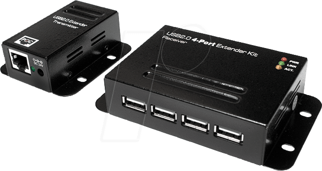 LOGILINK UA0252 - USB 2.0 Cat.5 Extender max. 50m mit 4 Port Hub