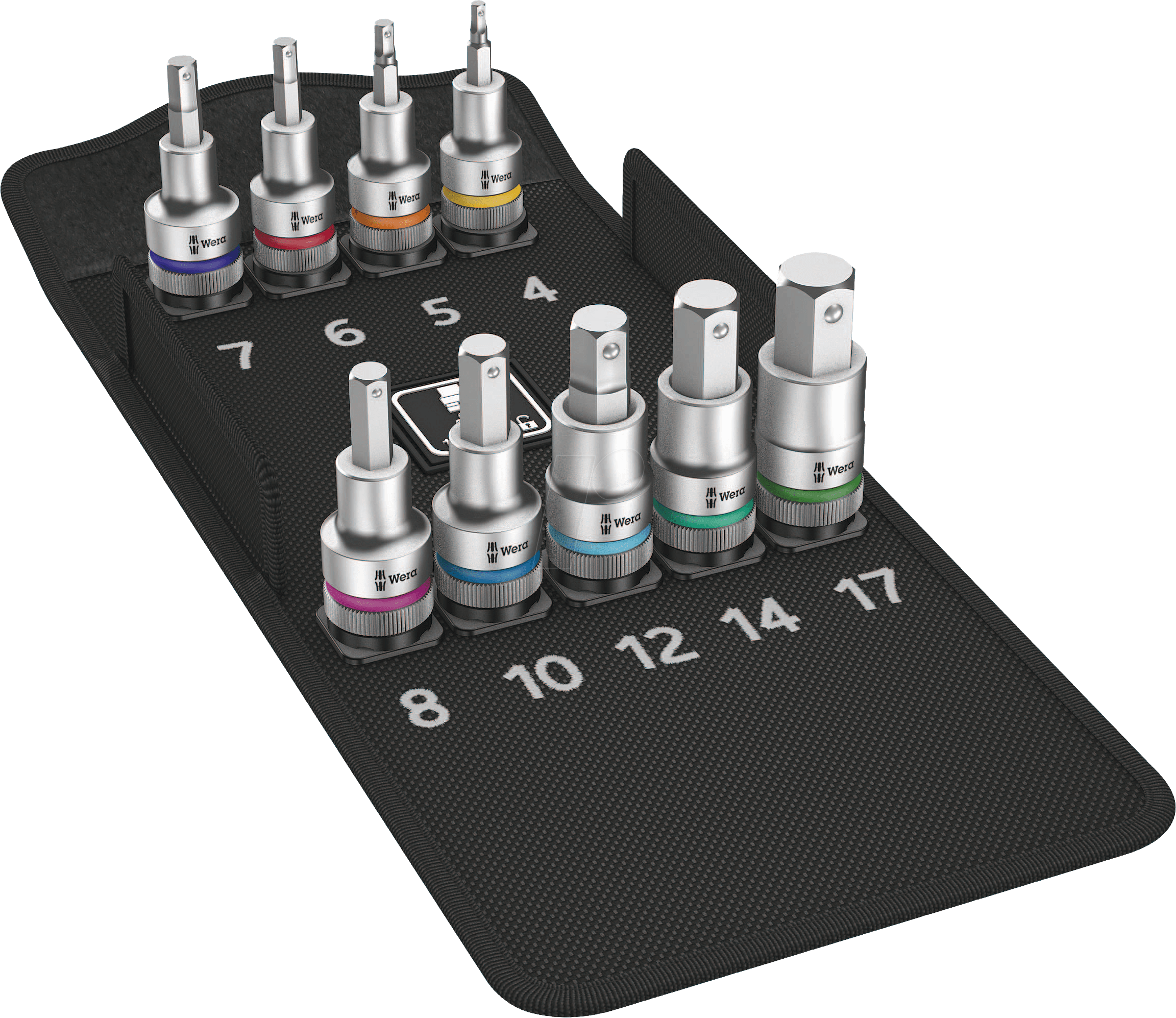 Thumbnail - WERA 05004201001 - Steckschlüsselsatz, Innensechskant, 1/2”, 9 -teilig