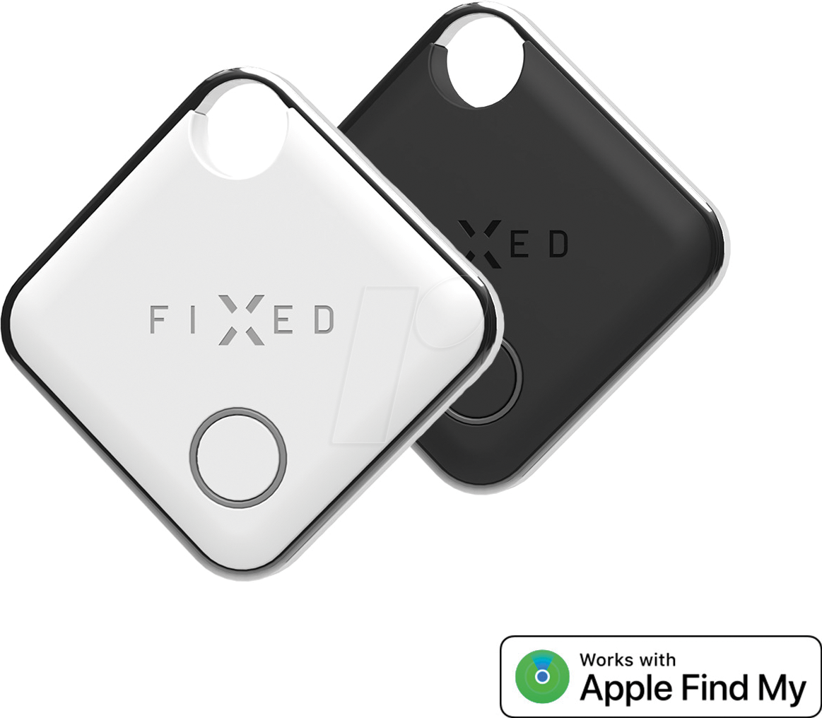 FIXTAG-DUO-BKWH - Smart Tags mit ''Find My''-Unterstützung, 2er-Pack, weiß/schwarz