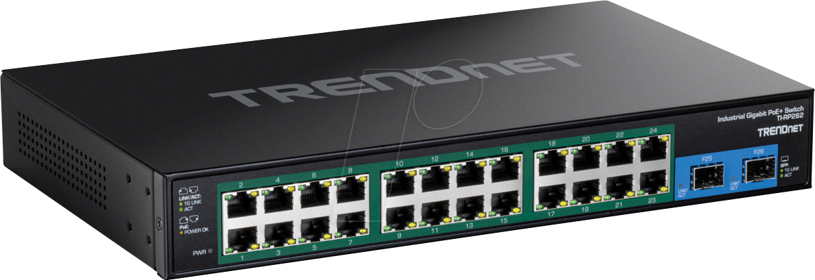 Thumbnail - TRN TI-RP262 - Switch, 26-Port, Gigabit Ethernet, SFP, PoE+
