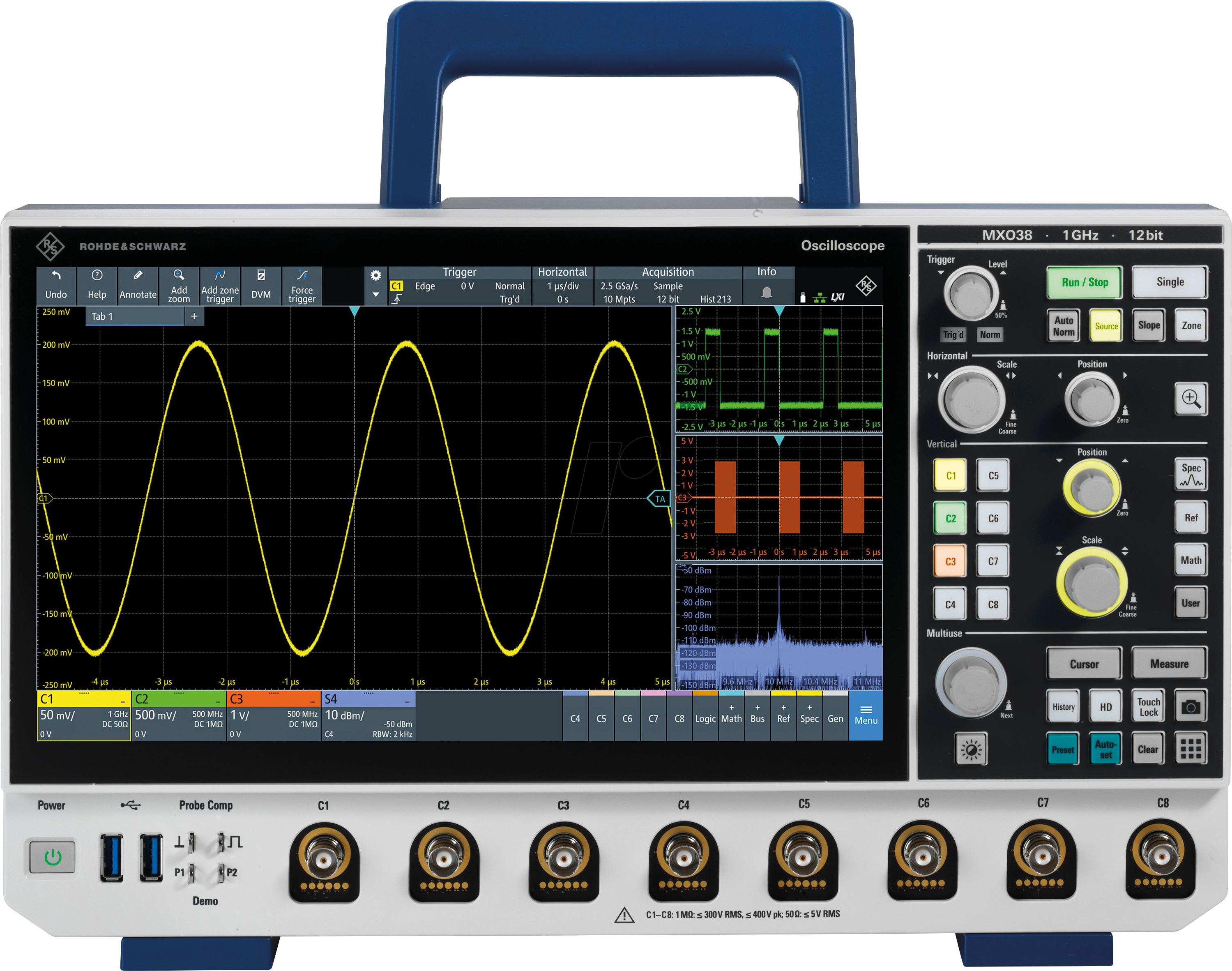 MXO38-3PK - Digital-Speicher-Oszilloskop MXO 3, 350 MHz, 8 Kanäle, inkl. PK