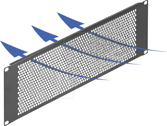 DELOCK 67037 - 19'' Blindpanel, mit Belüftungslöchern, 3 HE, schwarz