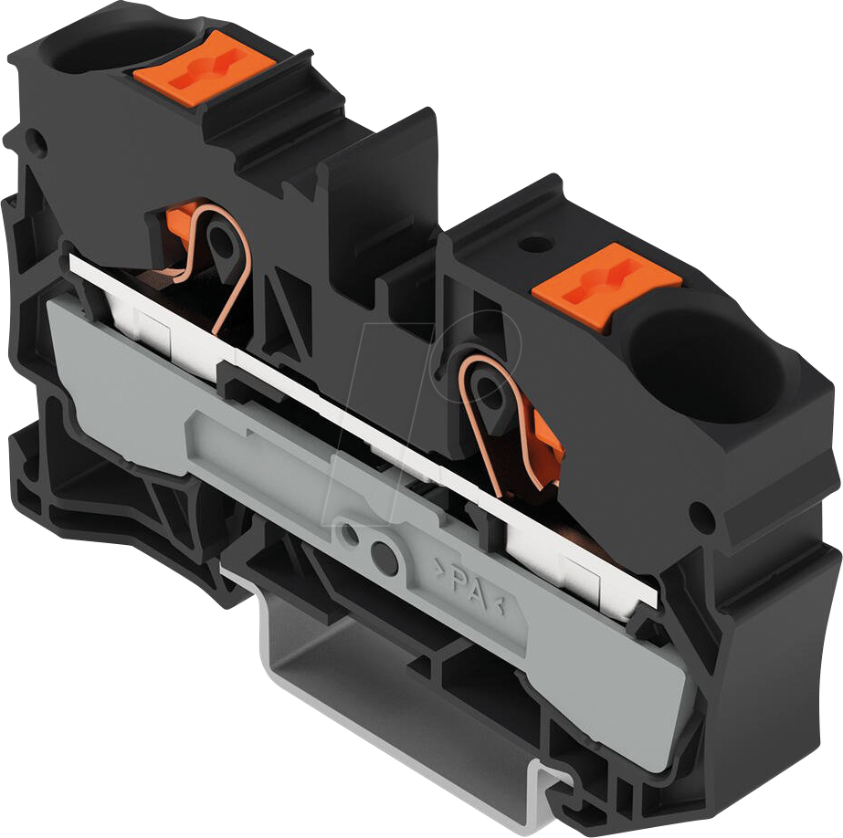 WAGO 2210-1205 - 2-Leiter-Durchgangsklemme, mit Drücker 10 mm², schwarz