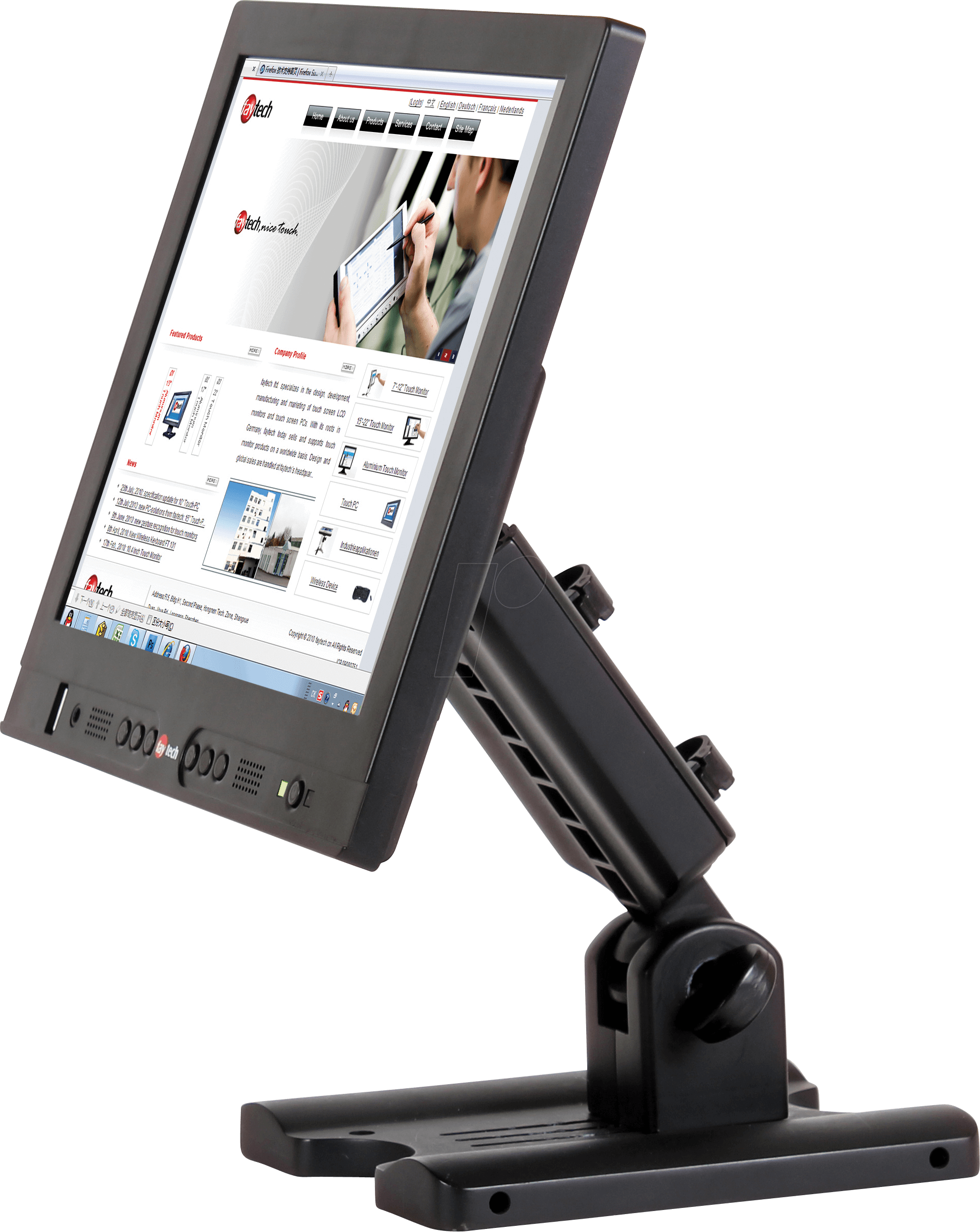 FAYTECH T10 SW - 25cm Touchmonitor, S-Video, schwarz