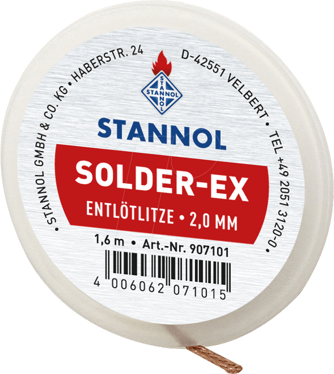 ELL STA 2,0 - Entlötlitze Solder-Ex, Kupfer, 1,6 m x 2,0 mm