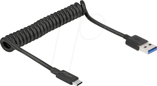 DELOCK 85349 - USB 10 Gb/s Spiralkabel, A auf C Stecker, 1,2 m