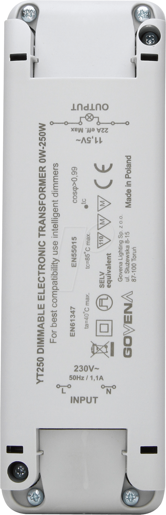 KO ET 0-250 - Halogen-/LED-Trafo, 0 - 250 W Halogen, 0 - 120 W LED