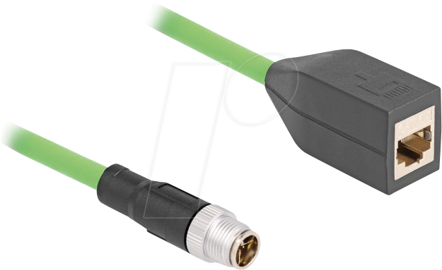DELOCK 60572 - M12 Kabel, X-kodiert, 8 Pin, Stecker / RJ45 Buchse, 0,5 m