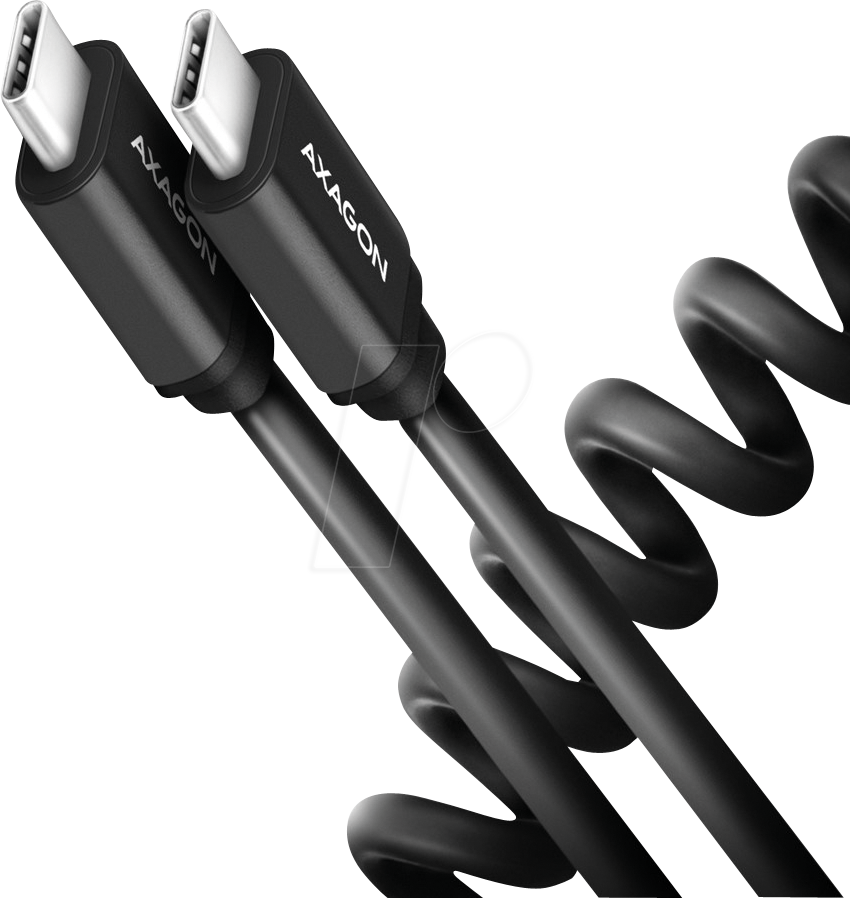 AXG BUCM-CM20TB - Sync- & Ladekabel, USB-C -> USB-C, Spiral, 1,1 m