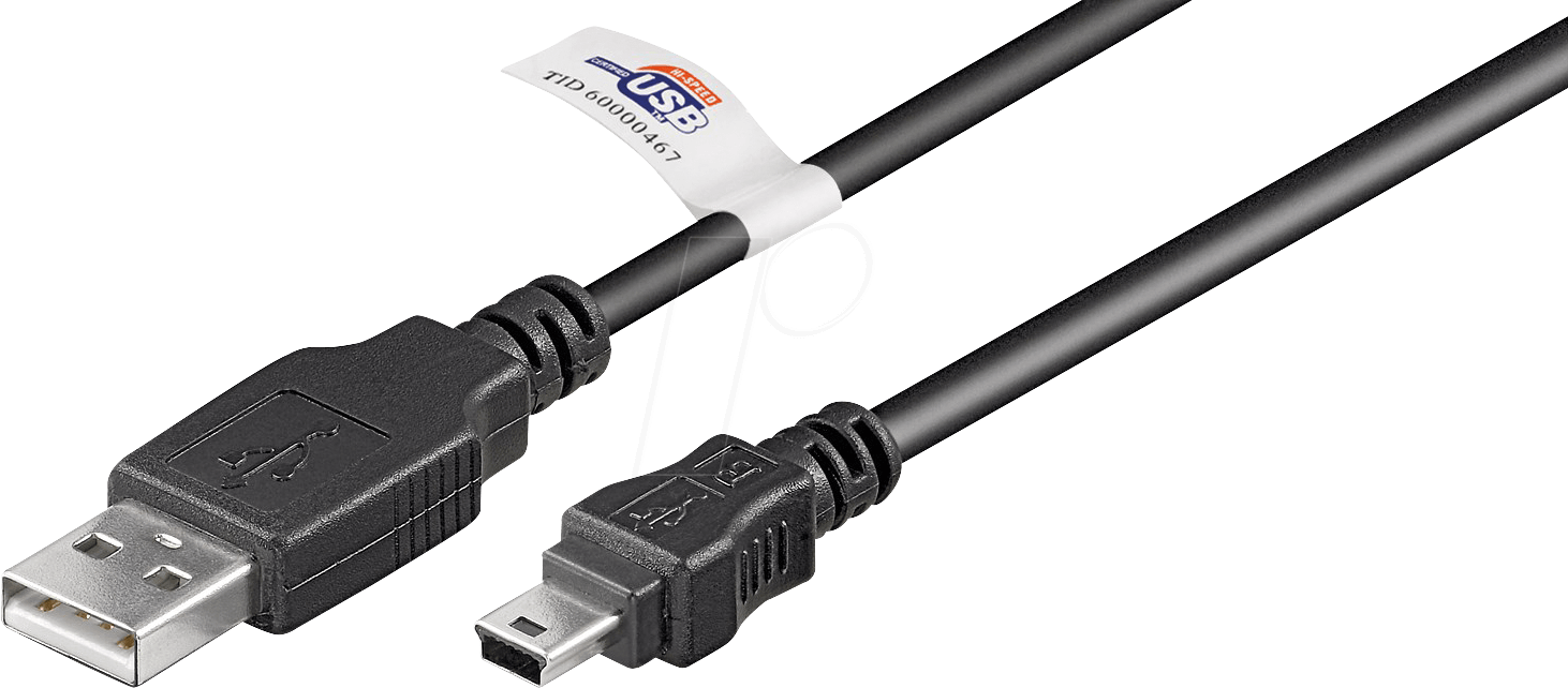 AK 673-A2 - USB 2.0 Kabel, A Stecker auf Mini B Stecker, 1,8 m