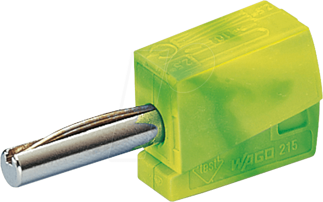 WAGO 215-911 - Bananenstecker 4 mm, CAGE CLAMP, grün-gelb