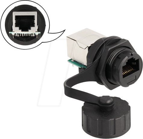 DELOCK 87954 - RJ50 Kupplung, Buchse / Buchse, Einbau, IP68