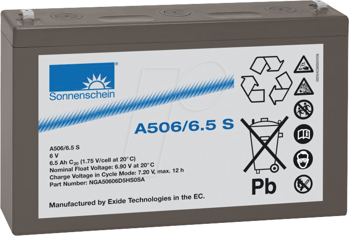 DF-A506/6,5 S - Blei-Vlies-Akku, 6 V, 6,5 Ah