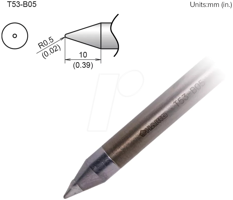 HAK T53-B05 - Aktiv-Lötspitze T53-B05, 0,5 mm, konisch