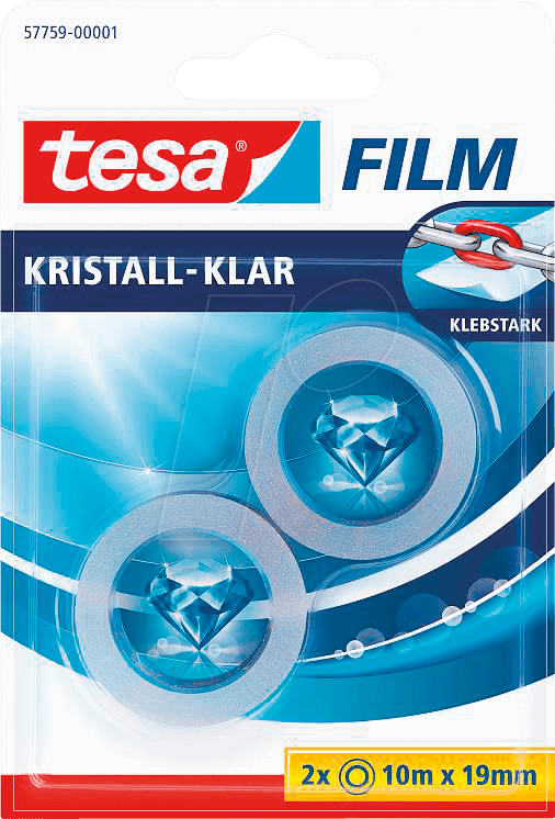 TESA 57759 - tesafilm® kristall-klar, 10 m x 19 mm, 2 Rollen