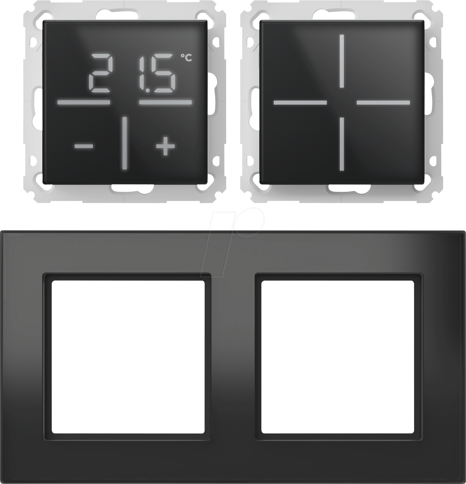 HMIP WGSWGTGF2-A - Set 1x Glastaster + Thermostat + Rahmen, 2-fach, schwarz