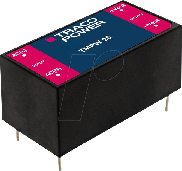 TMPW 25-124 - AC/DC-Wandler TMPW, 25 W, 85-305 VAC/24,0 VDC, Platinen-Montage
