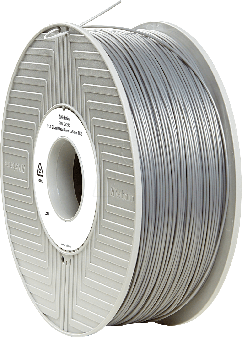 VERBATIM 55319 - Filament, PLA, grau, 1,75 mm, 1 kg