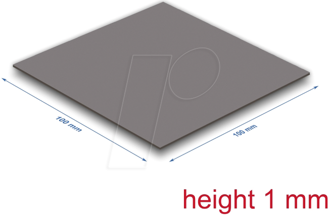 DELOCK 18472 - Wärmeleitpad, 3,2 W/mk, 100 x 100 x 1,0 mm, Low Oil Bleeding