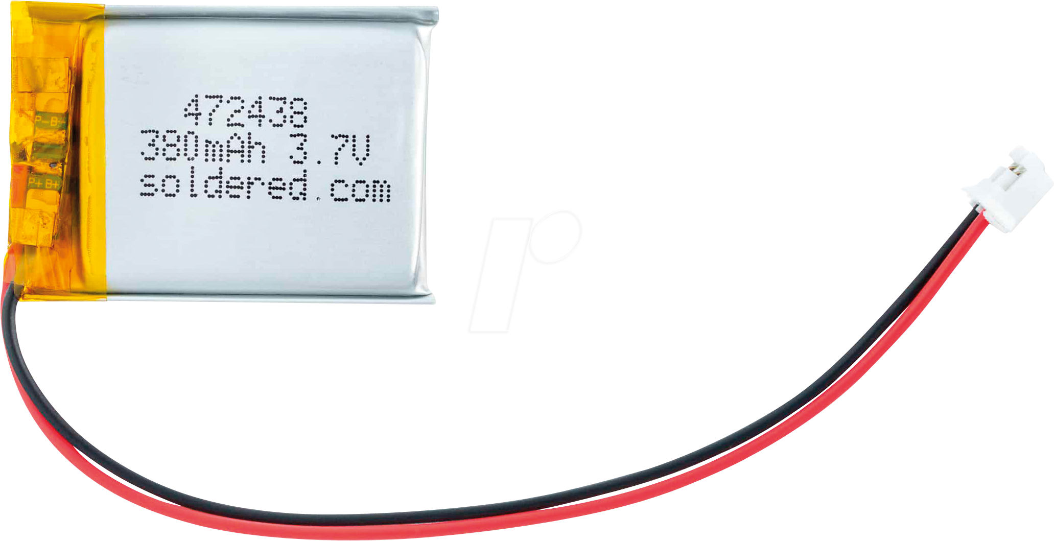 AKKU SOLD333277 - Li-Ion Akku, SOLDERED 333277, 380 mAh, 3,7 V