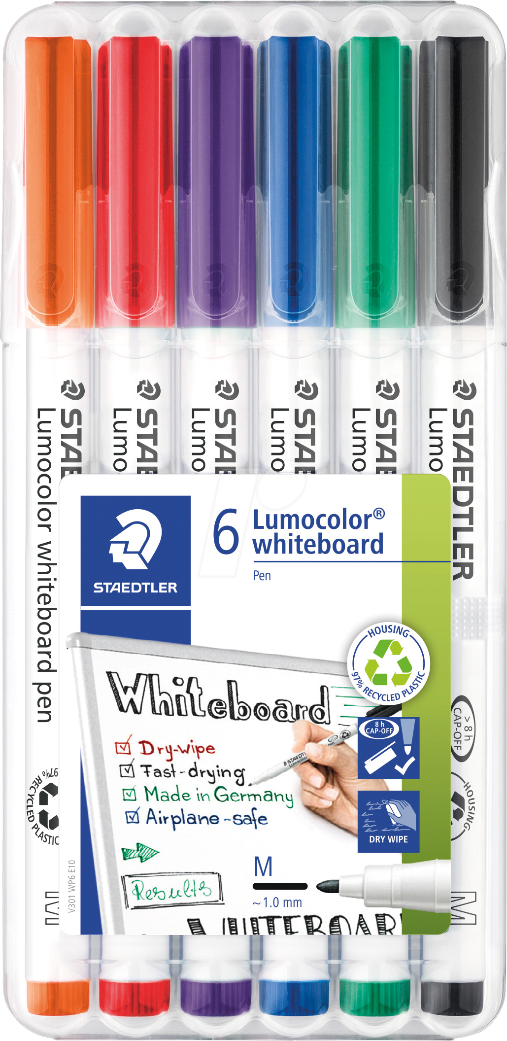 STAEDTLER 301WP6 - Whiteboard Marker, 1 mm, 6 Farben