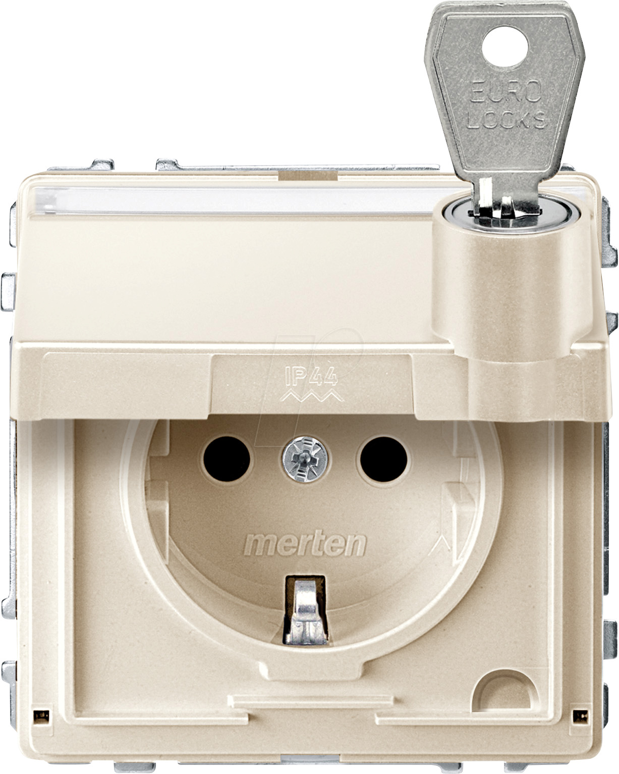 MERTEN 2317-7244 - Steckdose, Klappdeckel, abschließbar, 10 gleiche Schließungen
