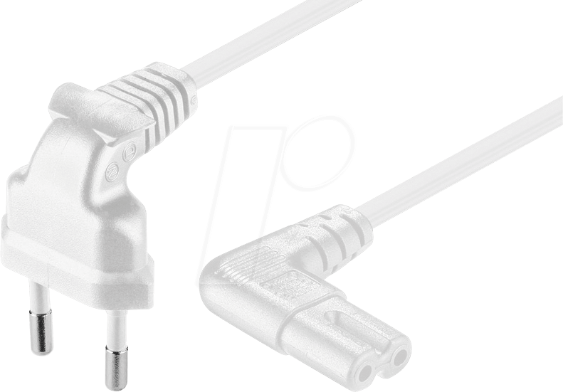 ADC 075 WS GG - Netzkabel, Eurostecker, gew, 0,75 m, ws, C7, gew