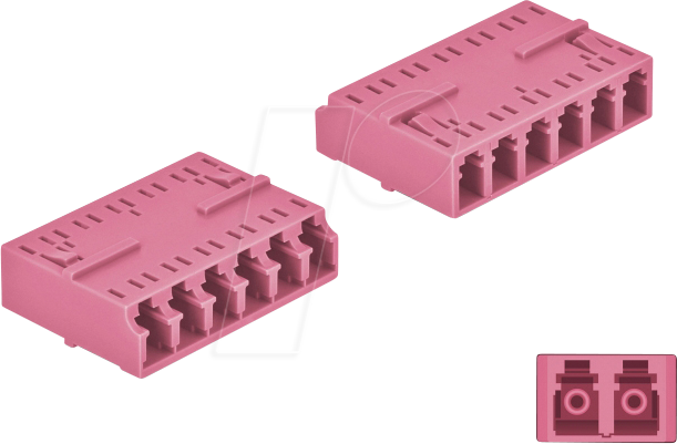 DELOCK 87928 - LWL Kupplung LC / LC Hexaplex, violett