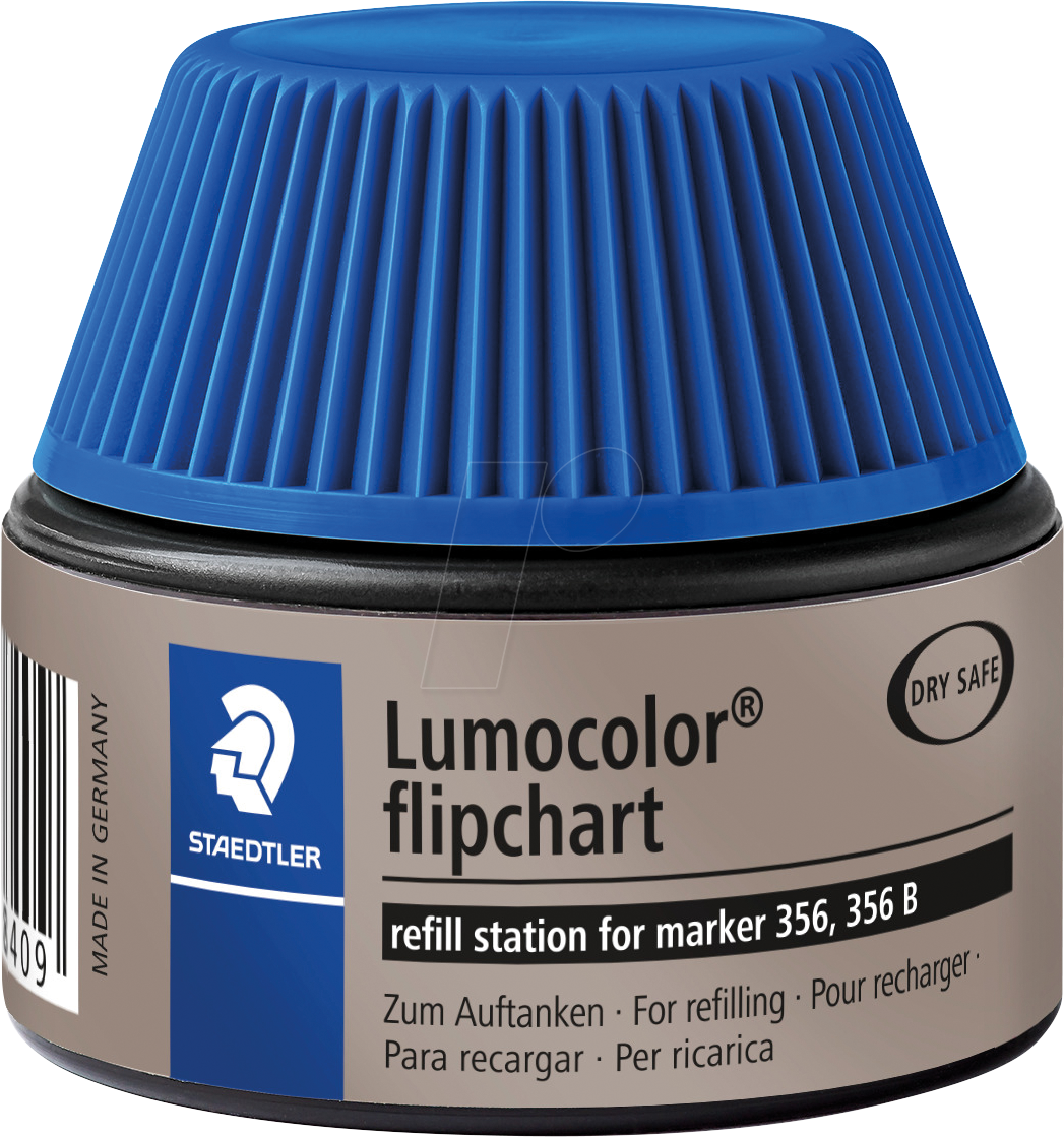 STAEDTLER 488563 - Nachfüllstation, Lumocolor Flipchart Marker 356/356 B, blau