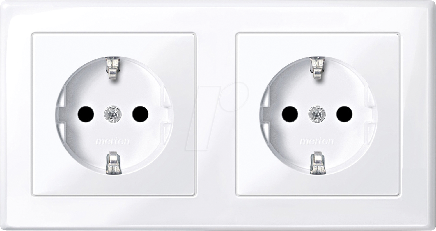 ME MS 2328-1425 - M-SMART, Doppel-Steckdose, aktivweiß glänzend, antibakteriell