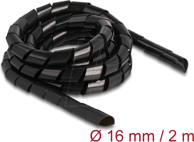 DELOCK 19024 - Spiralschlauch flexibel 2 m x 16 mm schwarz