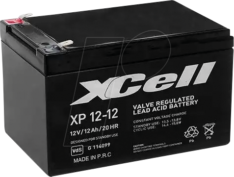 XCELL XP12-12 - Blei-Vlies-Akku, 12 V, 12 Ah