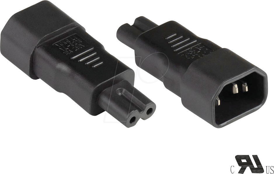 GC PA-1470S - Netzadapter, Kaltgerätestecker, C14, C7, schwarz