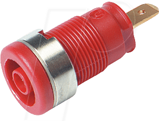 SEB 2610F RT - Einbaubuchse, 4 mm, Faston, rot, gesichert