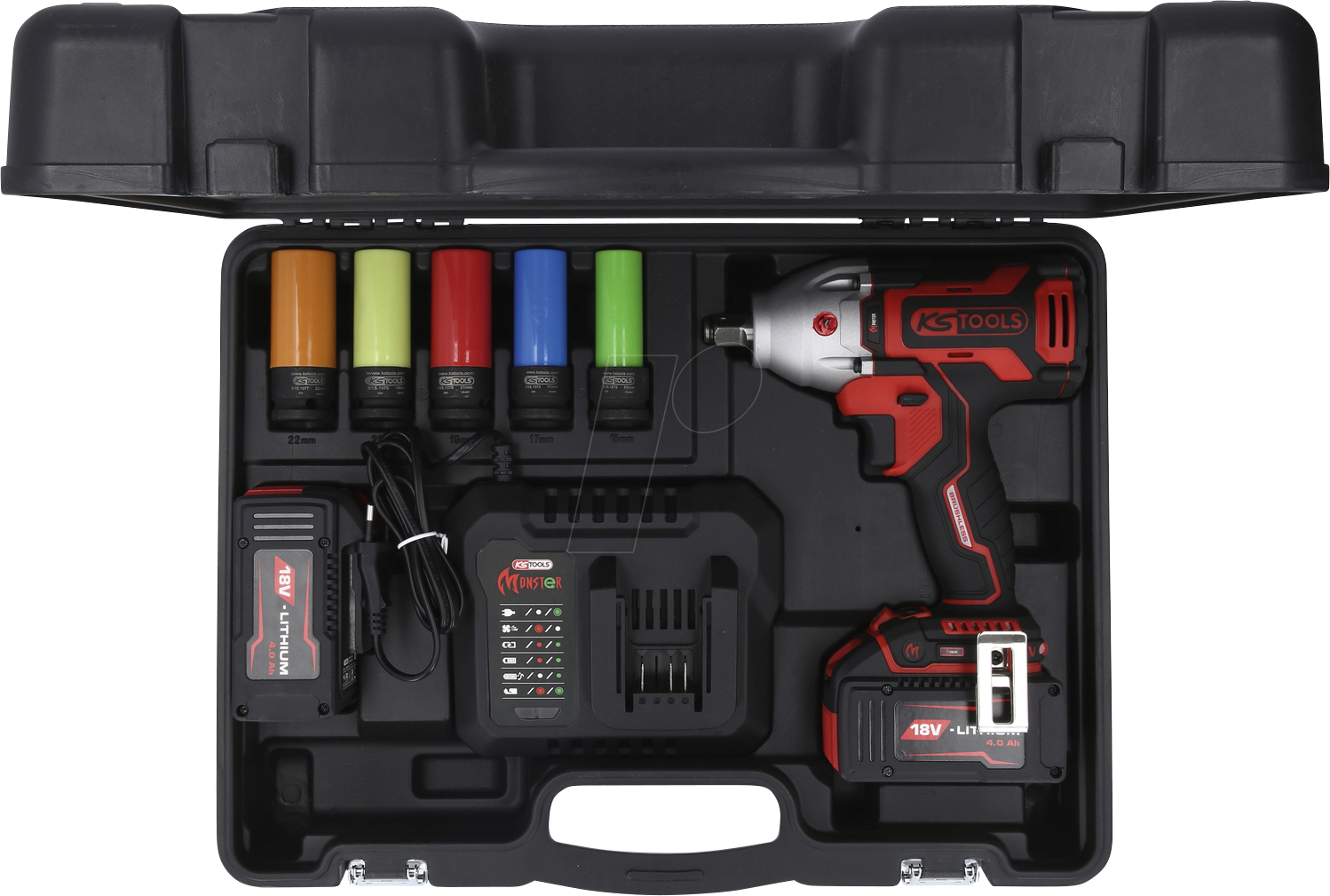 KS 515.6100 - eMONSTER 1/2'' Brushless-Akku-Schlag-Schrauber-Satz, 9-teilig