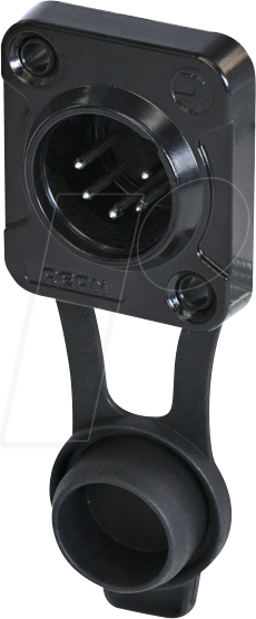REAN RRX5M-Z0011 - XLR Einbaustecker 5-polig, IP65, schwarz verchromtes Gehäuse