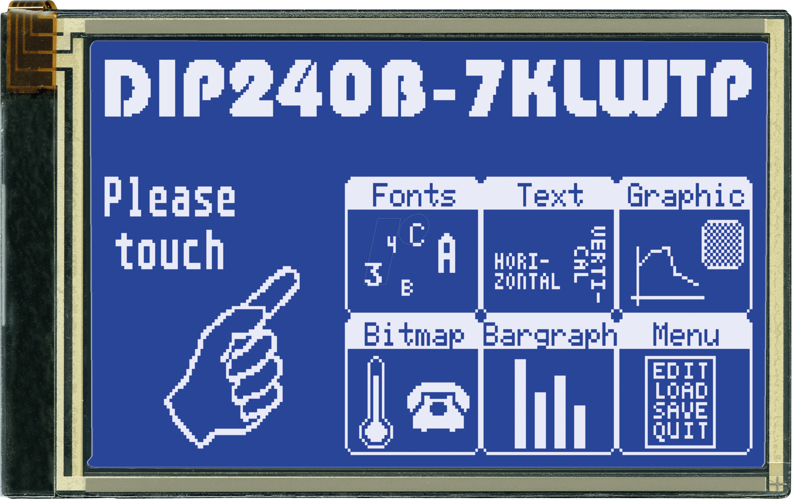LCD 240BL DIP - LCD DIP-Grafikmodul, 240 x 128 Punkte, blau