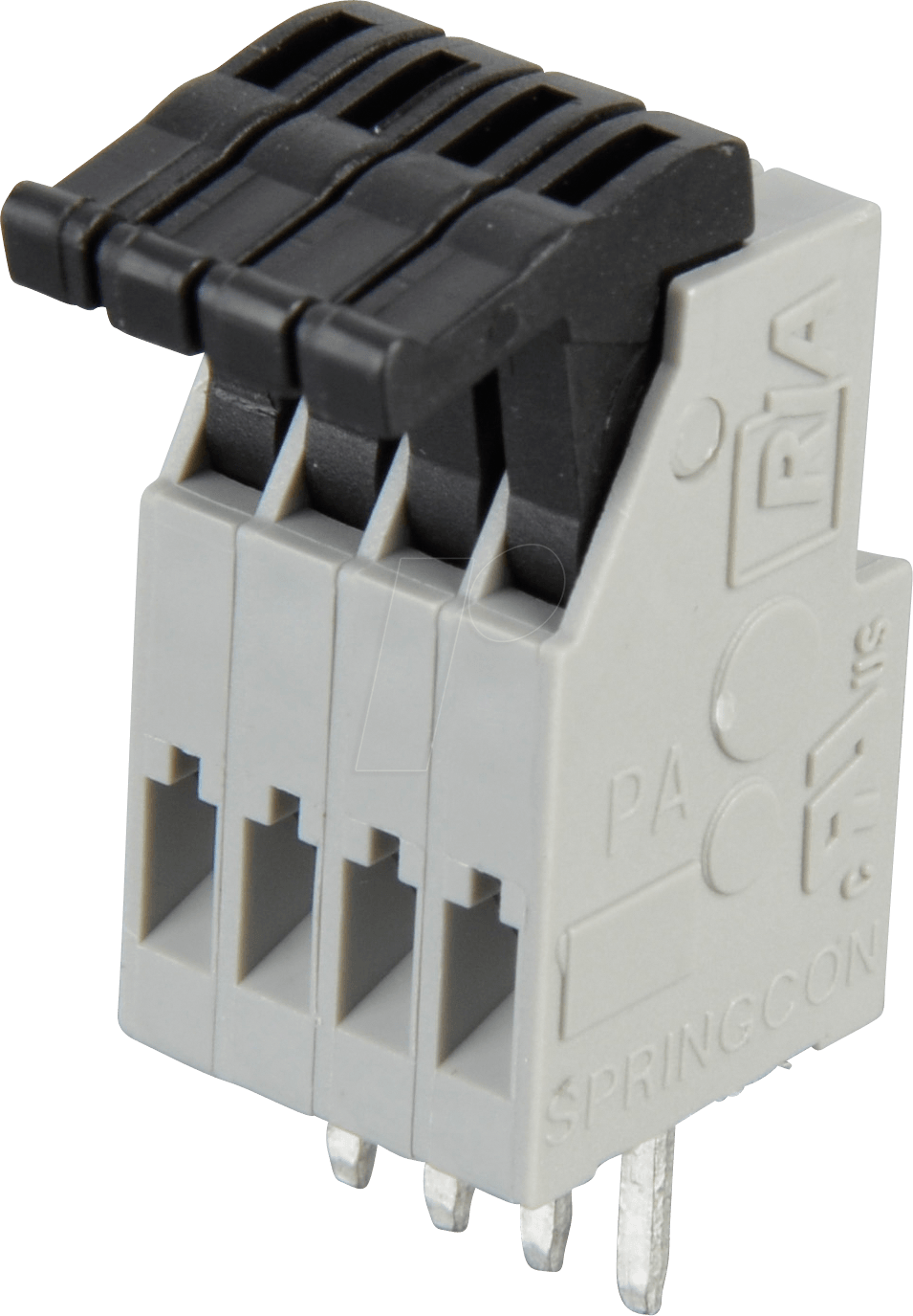 AST 021-04 - Federkraftklemme, 4-pol, Ø 0,08 - 0,5 mm, RM 2,5