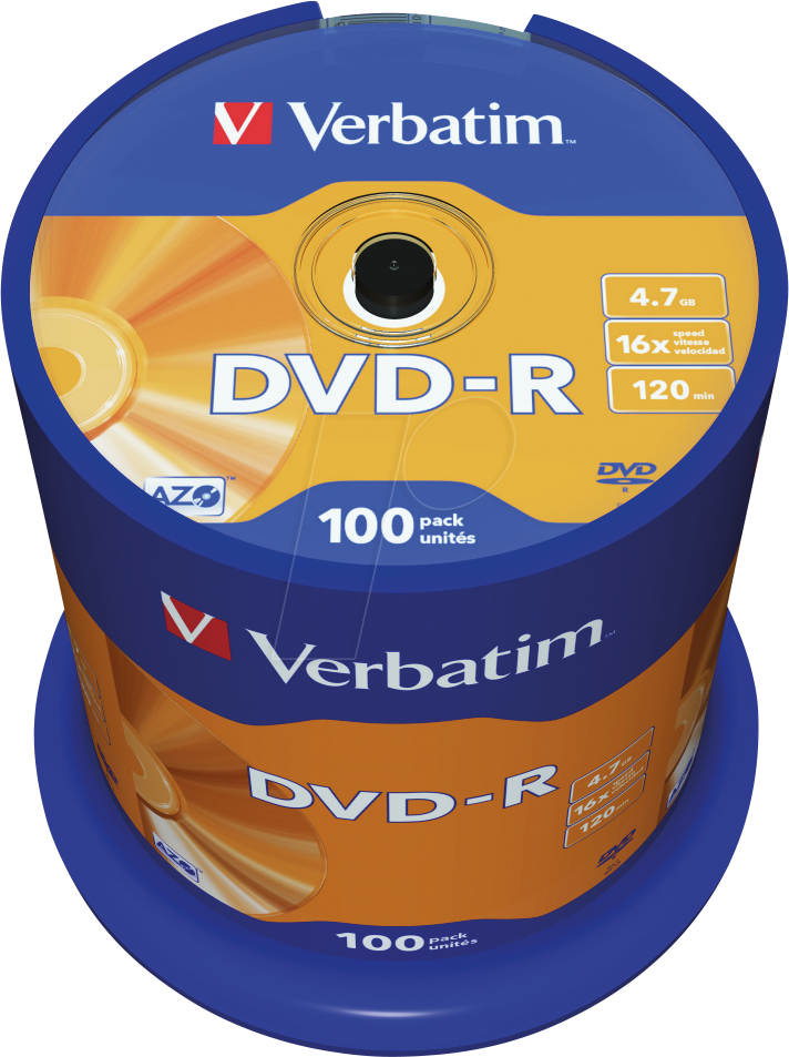 VERBATIM 43549 - Verbatim DVD-R 4,7GB, matt, 100er Pack Spindel