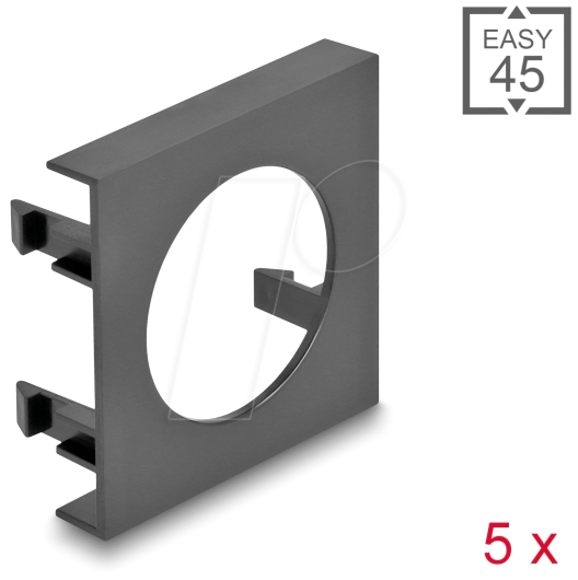 Thumbnail - DELOCK 81402 - Easy 45 Modulblende Loch Ø 30,2 mm, 5 Stück, schwarz
