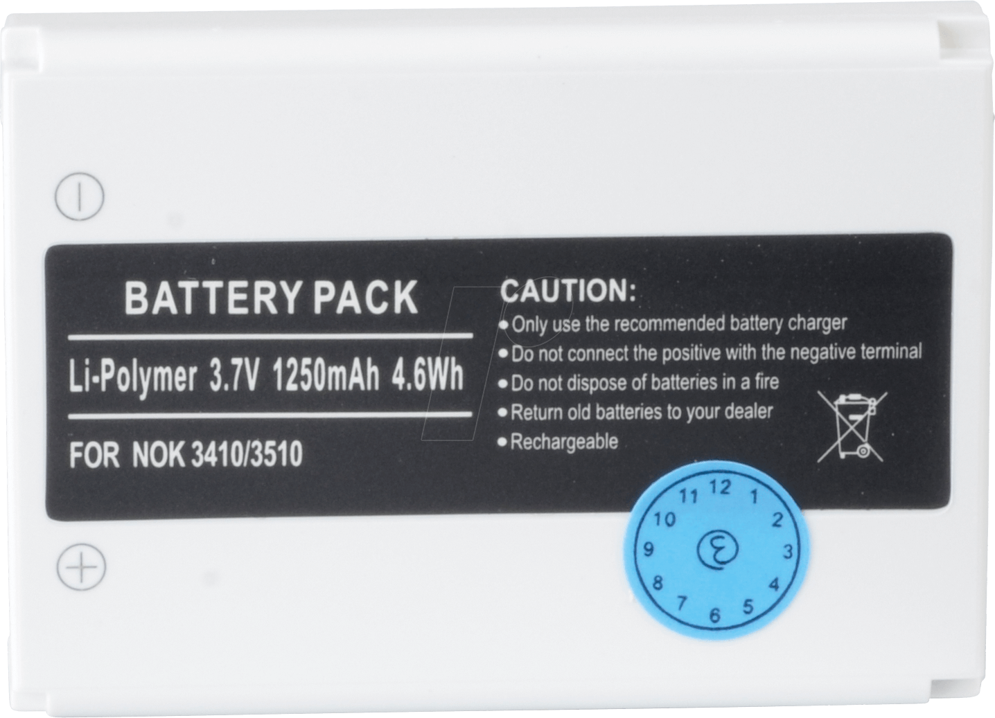 AKKU NOK 30 - Ersatzakku für Nokia, 3310 / 3510 / 3510i, Li-Pol, 1250 mAh