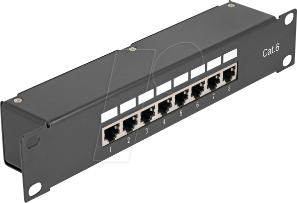 DELOCK 43304 - 10'' Patchpanel, Cat.6, 8 Port