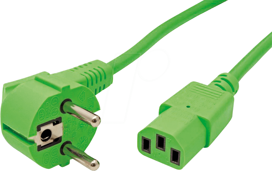 Thumbnail - NKSK 200 GN - Netzkabel, Schutzkontaktstecker gew, 1,8 m, grün, C13