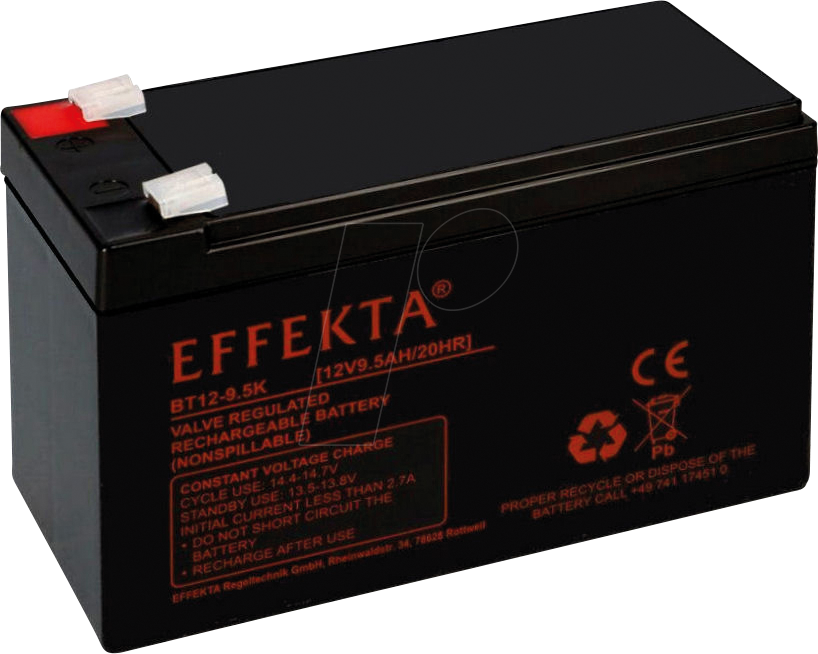 EFKTA BT12-9,5K - Blei-Vlies-Akku, AGM, 12V, 9,5 Ah
