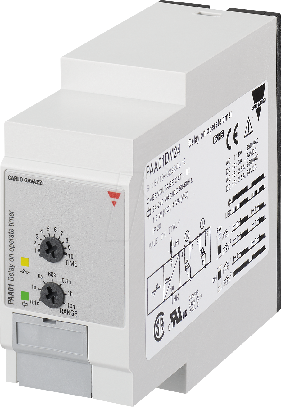 PAA01DM24 - Zeitrelais PAA01, 1 Wechsler, 240 V AC / DC, Einschaltverzögerun