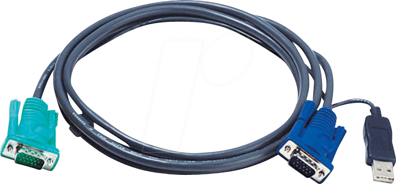 ATEN 2L-5202U - KVM-Kabel VGA USB, schwarz, 1,8 m